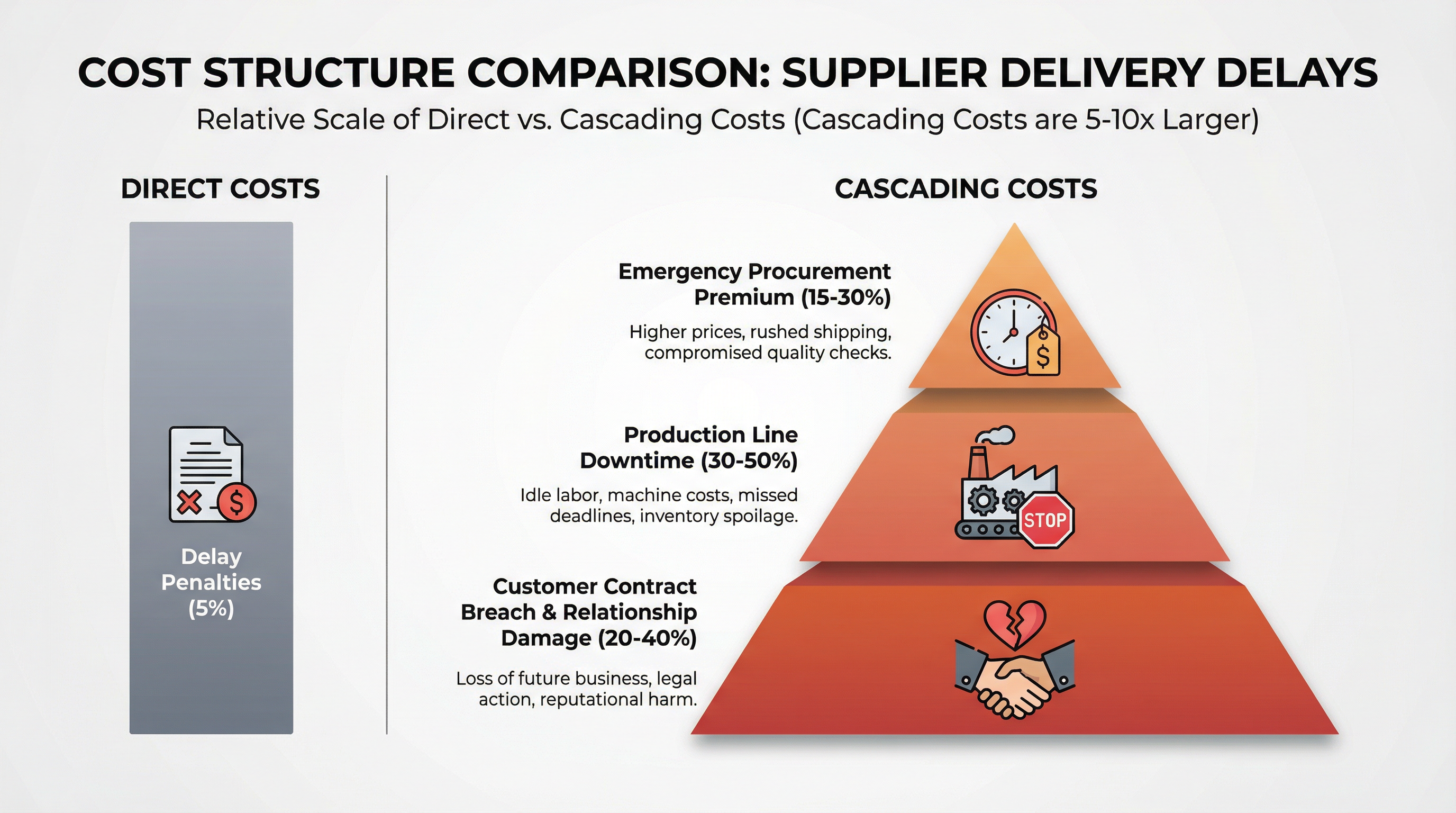交期延遲的連鎖成本評估盲點:為什麼採購方只計算直接成本而忽略連鎖成本